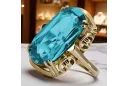Ring Aquamarine 14K Yellow gold Vintage vrc038y